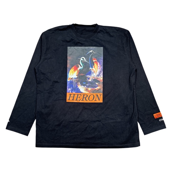 Heron Preston Heron Times Heavyweight Oversized Long Sleeve T Shirt Mens XL - Picture 1 of 11